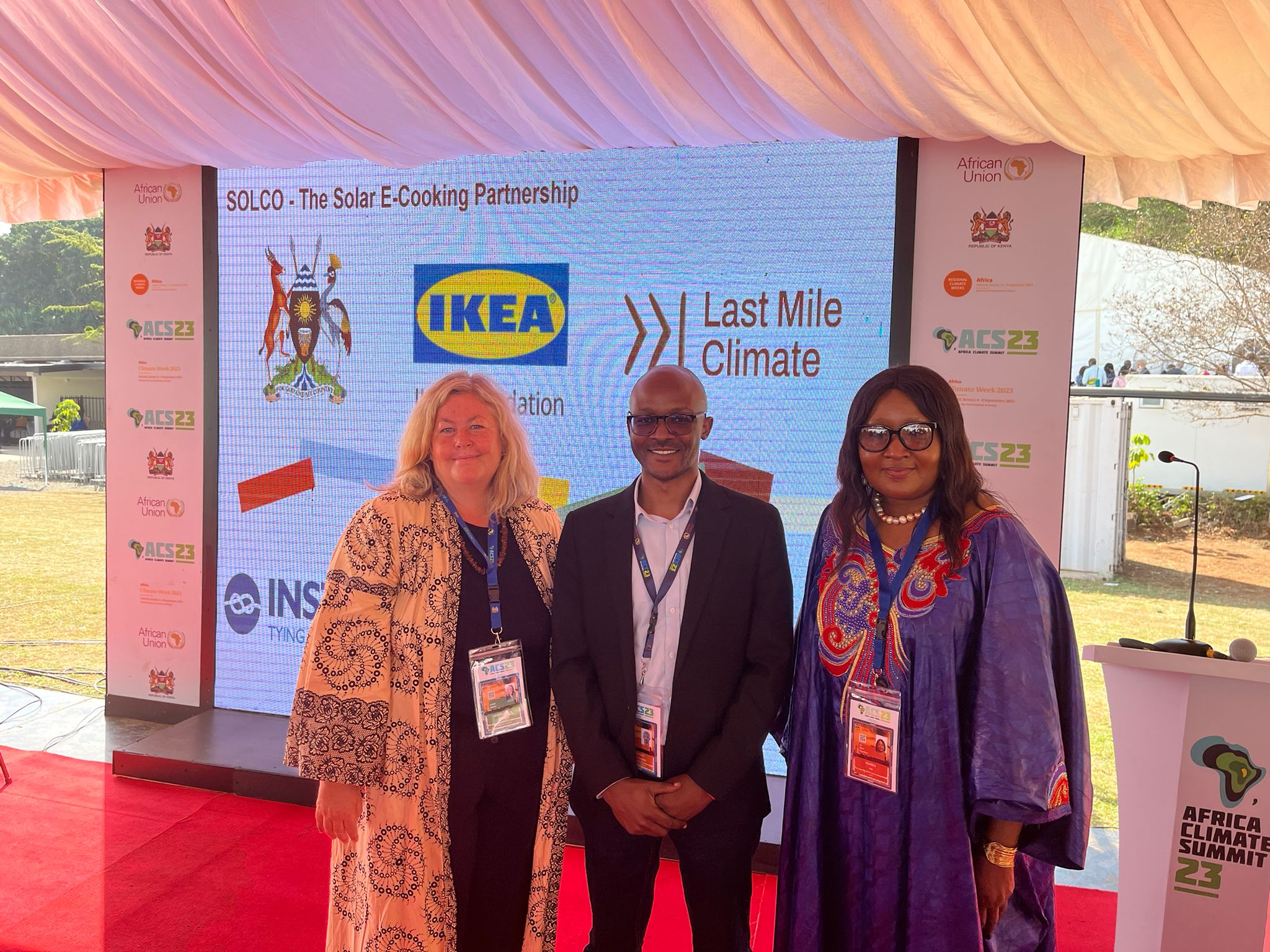 director for UNEP’s Regional Office for Africa, Rose Mwebaza, and Innocent Tshilombo, Partnership Officer for Last Mile Climate as well as Louise Olivier, Climate Change Programme Manager for the Ikea Foundation, SOLCO event Africa Climate Week